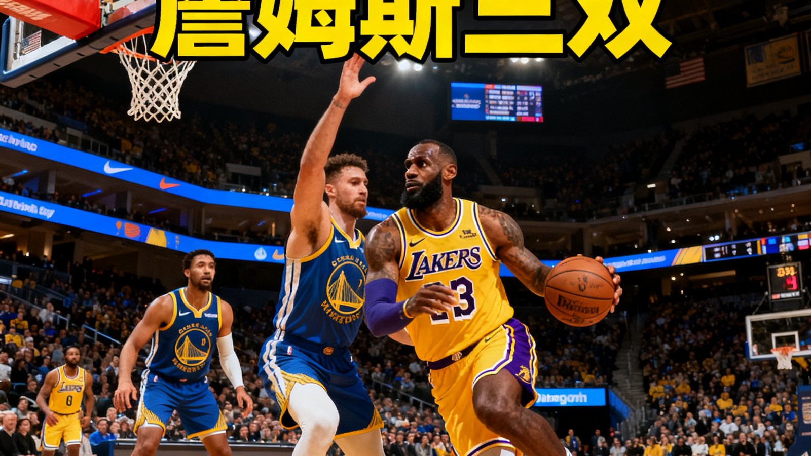 NBA常规赛湖人112-108勇士，詹姆斯拿下三双数据